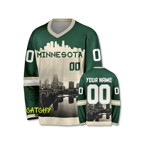 Camiseta personalizable de sarga de aparejos para hombre para hockey sobre hielo, ropa sublimada con logotipo del equipo OEM, ropa uniforme - Product Image 6