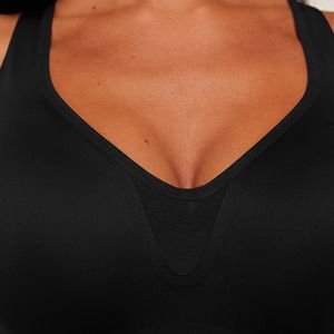 Sujetador deportivo de talla grande para mujer con cuello en V pronunciado y espalda cruzada, ropa deportiva de yoga, chaleco transpirable elástico en cuatro direcciones para gimnasio y running - Product Image 6