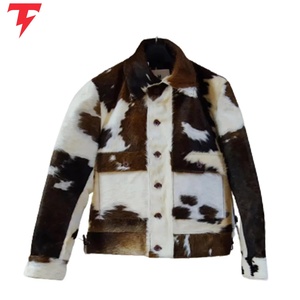 Veste en cuir de vache naturel exquise pour hommes, style western avec col en fourrure luxueux, veste en cuir de vache authentique vintage - Product Image 1