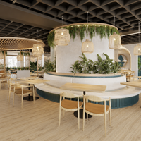 Fabricant de mobilier de restaurant, banquette incurvée moderne rembourrée, canapé, table et chaise de salle à manger pour café et hôtel