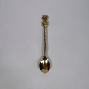 Cuchara de Cena de Piña Dorada de Alta Calidad para Hogar, Hotel, Restaurante, Cuchara de Latón de Tamaño Personalizado con Pulido para la Venta - Product Image 1