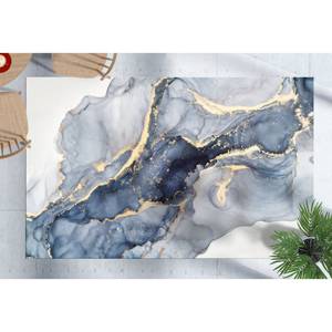 Tapis moderne imprimé marbre, bleu, luxe, petit, personnalisé, chambre à coucher, tapis en chenille - Product Image 2