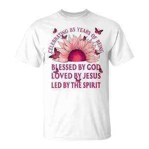 Blessé par Dieu depuis 85 ans, t-shirt d'anniversaire tournesol rose - Product Image 1