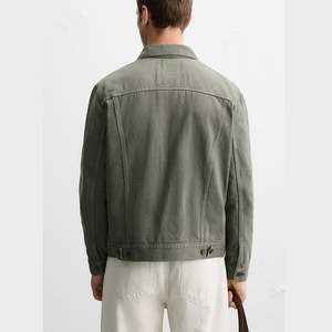 Wholesale Worker <b>Jacket</b> Middle Weight Twill Cotton Button Fly Front Pocket Streetwear Washed <b>Jacket</b> for Men - Product Image 3