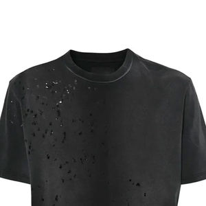 T-shirts pour hommes de style nouveau, design à manches courtes, tissu tricoté léger et durable avec motif délavé, logo personnalisé imprimé - Product Image 2