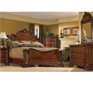 Lit Classique Antique Français-Acajou Brun-87 - Product Image 3