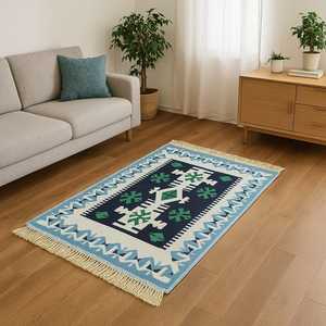 Handmade wool multi color soft hand tufted modern butterfly rug for <b>bed</b> room kids room - Product Image 2