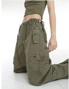 กางเกงคาร์โก้ลำลองแบบปรับแต่งได้สำหรับผู้หญิงกางเกงพรีเมี่ยมมีกระเป๋าหลายกระเป๋าระบายอากาศสำหรับวิ่งของ100% ผ้าฝ้ายออร์แกนิก - Product Image 2