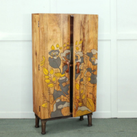 Buffet de salle à manger contemporain en bois de manguier massif peint à la main en Inde, mobilier de salon de luxe durable
