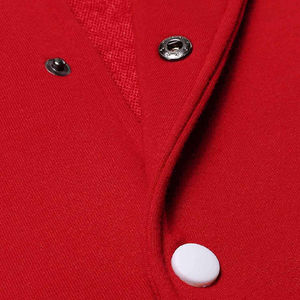 High Quality Wool Varsity Jacket for <b>Men</b> <b>White</b> and Red Street Wear Fashion Stand Collar OEM Service Wholesale - Product Image 6