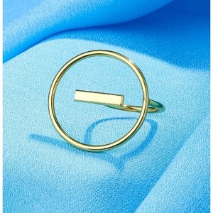 Vintage Style Brass Alloy Gold-Plated <b>Ring</b> Fashionable Trendy Statement for Children for Gift Featuring Gemstone Pearl Inlay - Product Image 3