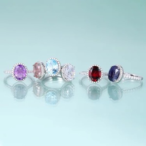 925 Sterling Bạc Trang Sức R014 Đá Quý Tự Nhiên Bầu Trời Màu Xanh Topaz Sapphire <span class=keywords><strong>Ruby</strong></span> Thạch Anh Tím Opal Pha Lê Vòng Bán Buôn Thái Lan - Product Image 2