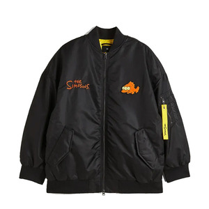 Veste bomber d'hiver imperméable coupe-vent à col montant en polyester/coton noir pour homme, mode de rue 2023 - Product Image 5
