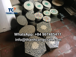 Plateau de service en incrustation de vadrouille fait à la main vietnamien Design élégant et unique pour la décoration et les commandes en gros - Product Image 2