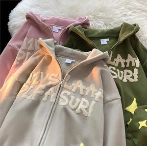 เสื้อฮู้ดมีซิปหนาสำหรับฤดูหนาวพร้อมเสื้อฮู้ดเย็บปักแบบกำหนดเองชุดวอร์มพิมพ์ลายพัฟราคาถูกในตัวเลือกที่มีสีสัน - Product Image 1