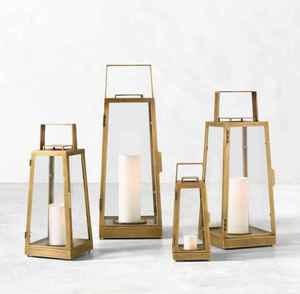 Gold <b>Shade</b> Table <b>Lamp</b> With Glass Base 2023 <b>Arab</b> Ramadan lantern with LED candle EID Mubarak decorations lights Ramadan lantern - Product Image 2