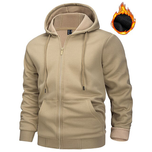 Sweat-shirts à capuche pour hommes en coton 100% de haute qualité, style streetwear personnalisé, avec fermeture à glissière en alliage, lavage à l'acide, lourds - Product Image 2