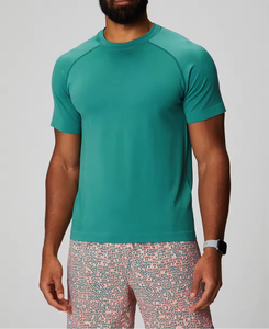 Fabricante OEM 2025, camiseta de gimnasio para hombre, camiseta muscular de manga raglán de poliéster Spandex de secado rápido para serigrafía - Product Image 5