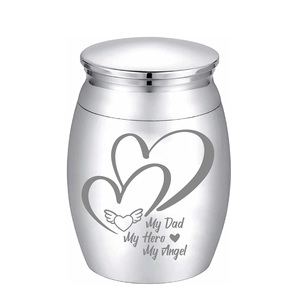 Custom-Size Mini Stainless Steel Cremation Urn Heart Engraving Modern Memorial <b>Keepsake</b> for Preserving Human <b>Ashes</b> for Funerals - Product Image 1