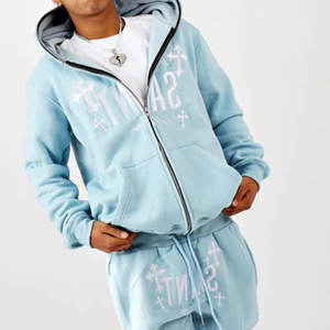 ชุดวอร์มมีซิปสำหรับผู้ชายแบบเต็มหน้าพิมพ์โลโก้แบบกำหนดเอง - Product Image 3