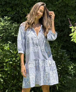 Robe en coton rayé Snaresbrook coupe classique tissée écologique avec une esthétique légère joyeuse à porter - Product Image 5