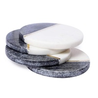 Sous-verres en marbre gris de qualité supérieure épais stable anti-dérapant PU tasse tapis blanc Design Style Table de mariage décoratif pierre tampon pour la cuisine