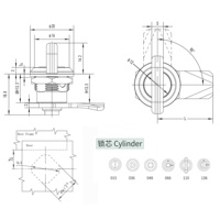 Serrure à came à quart de tour SS304 avec bouton à ailettes, serrure industrielle pour armoires d'équipement