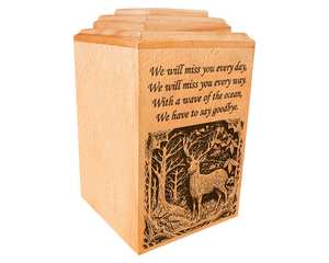 Urne funéraire en bois pour amoureux de chasse de taille adulte Urne funéraire en bois personnalisée Elk Urne en bois avec gravure plusieurs couleurs - Product Image 5