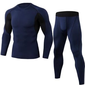 Ensemble de sous-vêtements thermiques de compression pour hommes en gros - Chemises et pantalons de compression à manches longues, vêtements de compression d'entraînement imprimés - Product Image 3