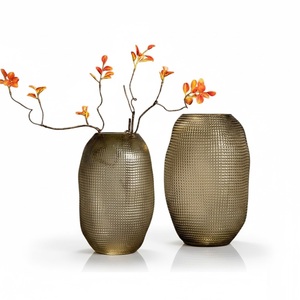 High Quality Handmade Aluminium Metal Flower <b>Vase</b> <b>Set</b> In Antique Gold Hammered Finish For Home And Wedding Decoration <b>Vase</b> - Product Image 5