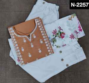 Latest <b>Women</b> Wear Rubi Cotton Kurtis Pent and Crepe Digital Printed Dupatta Plus Available for Ladies Wear Ethnic Wear Dress - Product Image 5