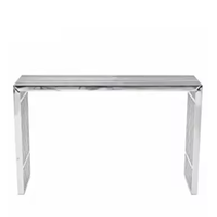 Table console en acier inoxydable de qualité supérieure avec support de rangement décoratif revêtu de poudre fini pour la décoration intérieure dans le salon ou l'entrée