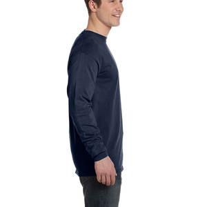 Fabricant personnalisé Hip Hop 100% coton polaire Slim Fit Hommes Femmes T-shirt à manches longues et col rond - Product Image 5