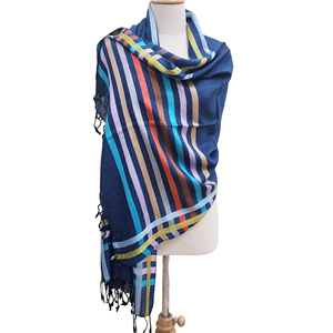 ผ้าคลุมไหล่ผ้าไหมแคชเมียร์น้ำหนักเบามีลายทางผ้านุ่มอบอุ่นสวมใส่ในฤดูหนาวมีสไตล์ฤดูร้อน - Product Image 2