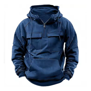 Sweats à capuche et sweat-shirts cargo en coton Slim Fit personnalisés pour hommes avec son propre design et son propre logo - Product Image 4