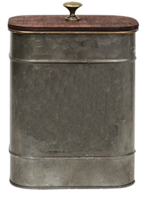 Round Shape Decorative <b>Sugar</b> Container Galvanized Iron Canister Classic Stylish Handmade Kitchen Ware Galvanized Canister - Product Image 5