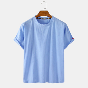 T-shirt décontracté pour homme 2025 de haute qualité, surdimensionné, impression personnalisée, épaules tombantes, respirant, lourd, col rond, uni, 100% coton - Product Image 1