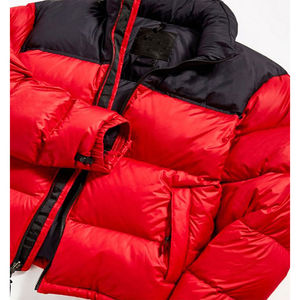 Chaqueta acolchada ligera negra-azul con logotipo personalizado para hombre Abrigos de plumón impermeables de gran tamaño con cierre de cremallera cálido 2026 - Product Image 5