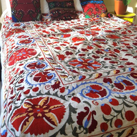 Couvre-lit Vintage en coton fait à la main, couvre-lit indien, décoration, drap de lit, broderie