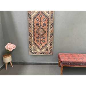 Turkish Small Rug, 2.4x5 ft Vintage Rug, <b>Red</b> <b>Wool</b> Rug - Product Image 1