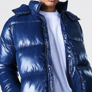 Lightweight <b>Thin</b> Men's <b>Waterproof</b> Windproof Reversible Hooded Nylon Puffer <b>Jacket</b> Front Winter Outdoor Stylish Streetwear - Product Image 2
