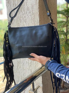 High Quality Western Hand Tooled Cowhide Fringe Crossbody Bag Hot Selling Genuine Carving Leather Shoulder <b>Purses</b> for Women Use - Product Image 5