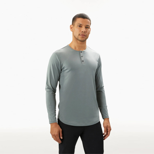 เสื้อยืดผู้ชายแขนยาวผ้าโพลีเอสเตอร์5% 33% ผ้าสแปนเด็กซ์62% นุ่มออกแบบโลโก้ได้ตามต้องการ - Product Image 5