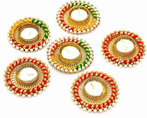 Portavelas de vela tradicional, decoración Diya para el hogar, portavelas decorativo hecho a mano Pooja, decoración de Diwali - Product Image 2