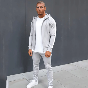 Chándal de invierno duradero para hombre, elegante, 100% algodón, ropa informal para gimnasio, talla grande, ecológico, elástico en cuatro direcciones, ligero - Product Image 5