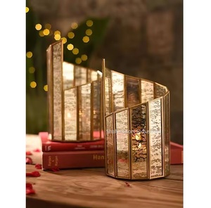 Bougie chauffe-plat en métal design personnalisé or brillant pour la maison et le mariage décoration de table photophore - Product Image 5