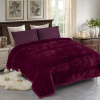 Belle nouvelle conception vente chaude Polyester couverture lourde 7Kg 2Ply 200X230Cm hiver vison Raschel couverture