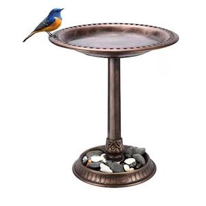 Bain d'oiseaux décoratif en plastique pour jardin extérieur, sur pied, mangeoire pour oiseaux - Product Image 1