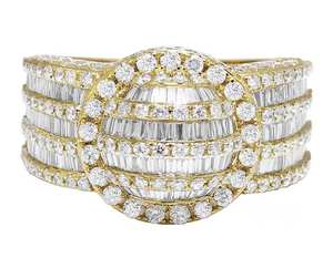 10.00 Carat Hip Hop Round & Baguette Cut Diamond VVS Moissanite Iced Out Bague de mariage pour homme en argent sterling 925 - Product Image 1