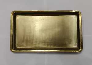 Bandeja Rectangular de Latón con Acabado Antiguo, Elegante Estilo Art Deco para Servir Alimentos, Servir Vino, Bodas, Ramadán, Ocasiones Especiales, Bajo Peso - Product Image 4
